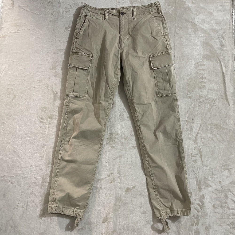 American Eagle Outfitters Pants Mens 29x34 Tan Cargo Original Straight Military - Picture 1 of 8
